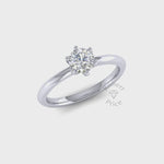 Petite Six Claw Engagement Ring in Platinum (0.6 ct.)