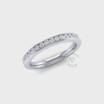 Channel Set Soft Court Diamond Ring in Platinum (0.3 ct.)