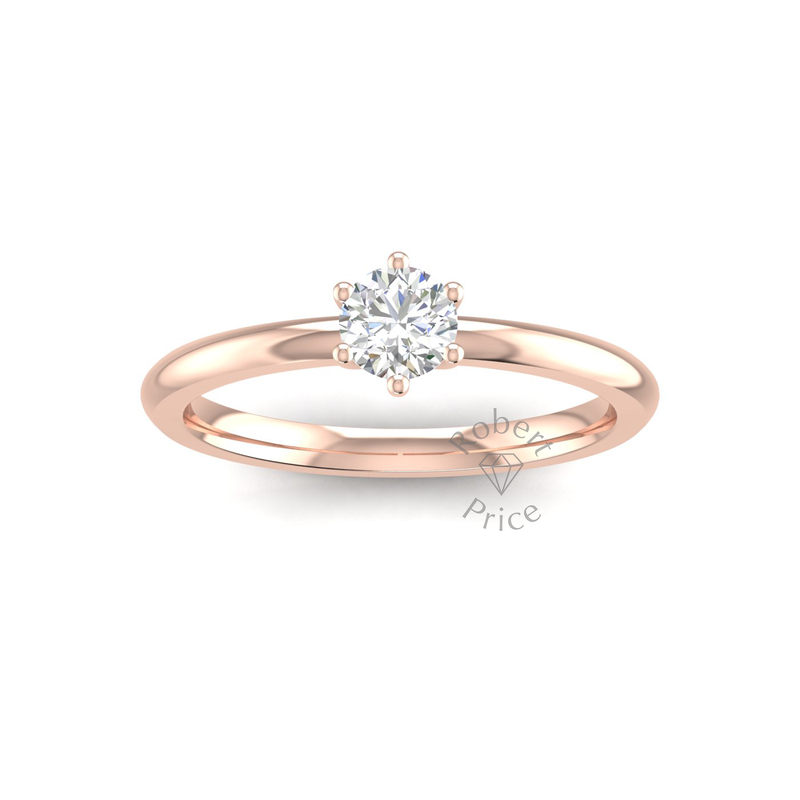 Petite Six Claw Engagement Ring in 18ct Rose Gold (0.33 ct.)