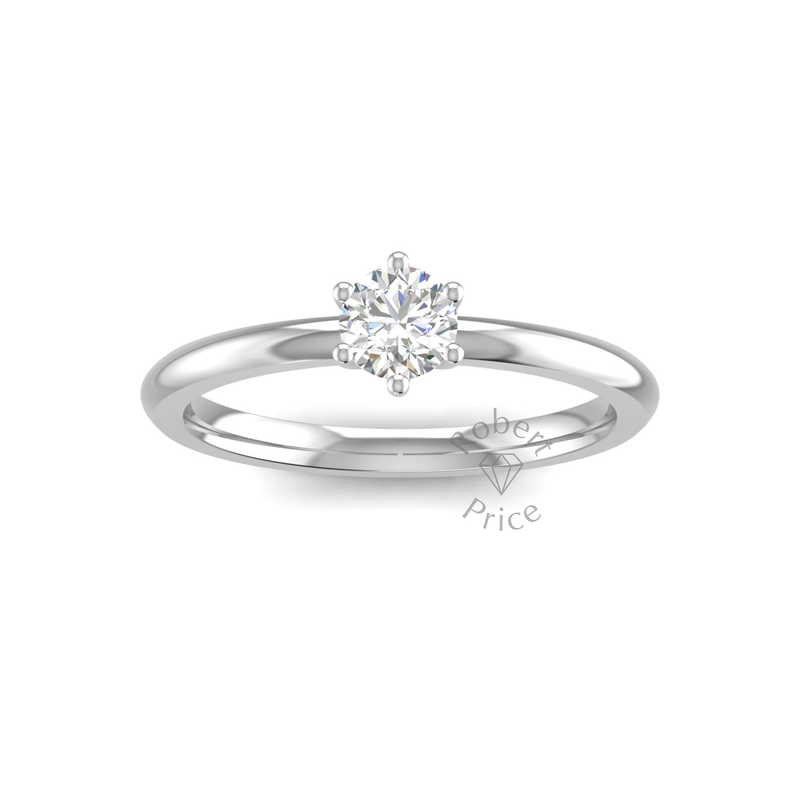 Petite Six Claw Engagement Ring in 18ct White Gold (0.33 ct.)
