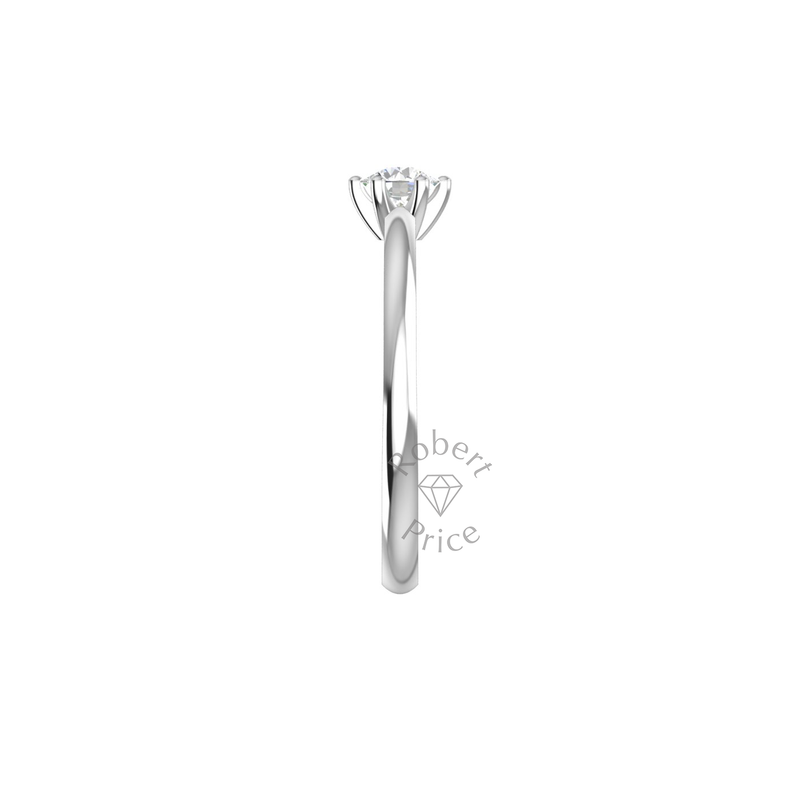 Petite Six Claw Engagement Ring in 18ct White Gold (0.33 ct.)