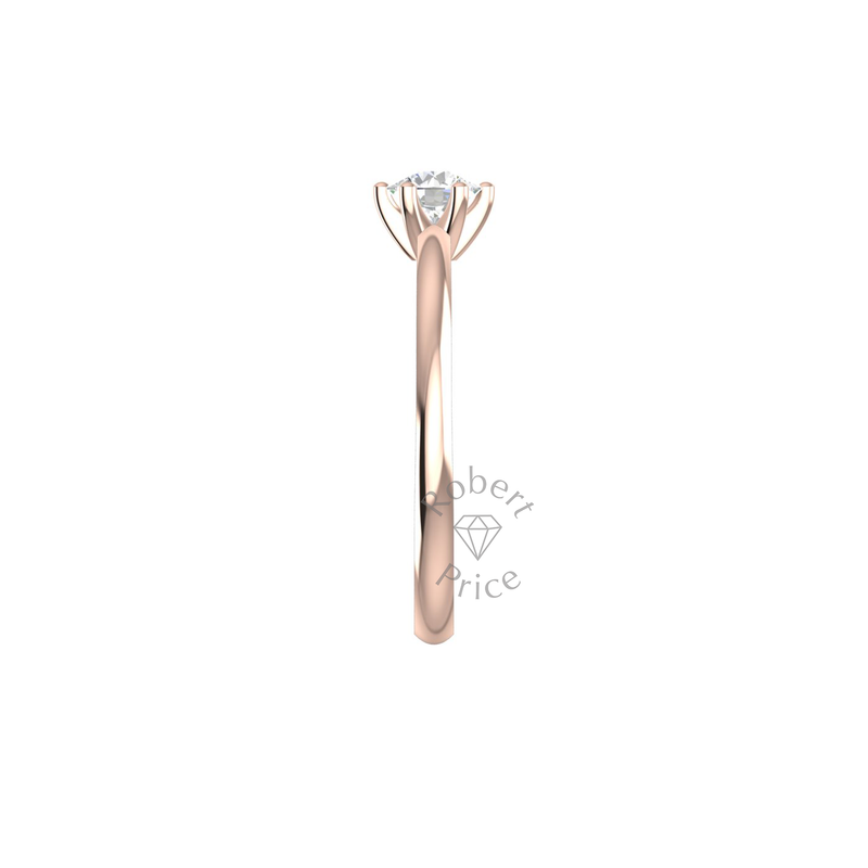 Petite Six Claw Engagement Ring in 18ct Rose Gold (0.4 ct.)