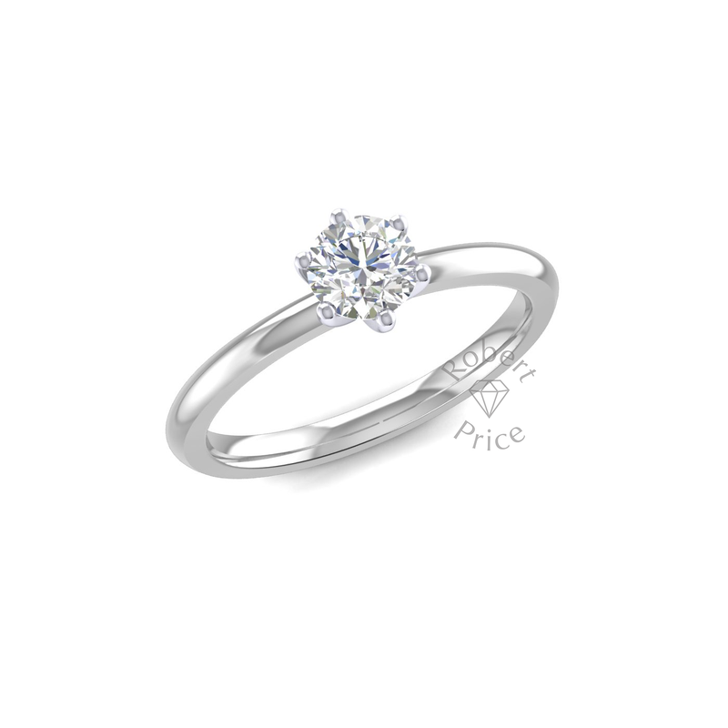 Petite Six Claw Engagement Ring in Platinum (0.5 ct.)