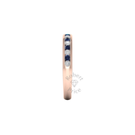 Channel Set Diamond & Sapphire Ring in 18ct Rose Gold (0.59 ct.)