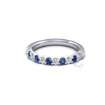 Claw Set Diamond & Sapphire Ring in 18ct White Gold (0.7 ct.)
