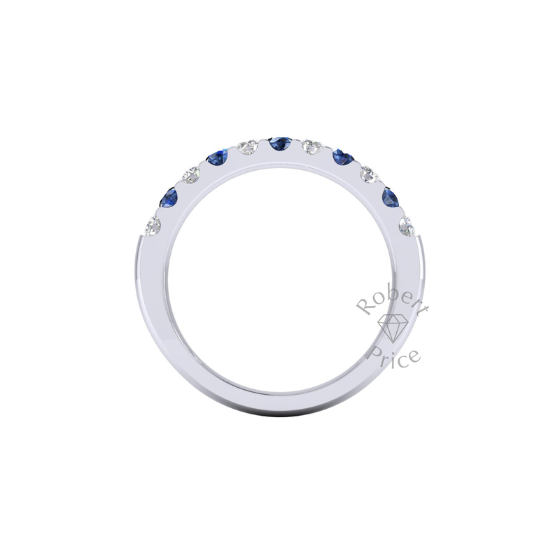 Claw Set Diamond & Sapphire Ring in Platinum (0.7 ct.)