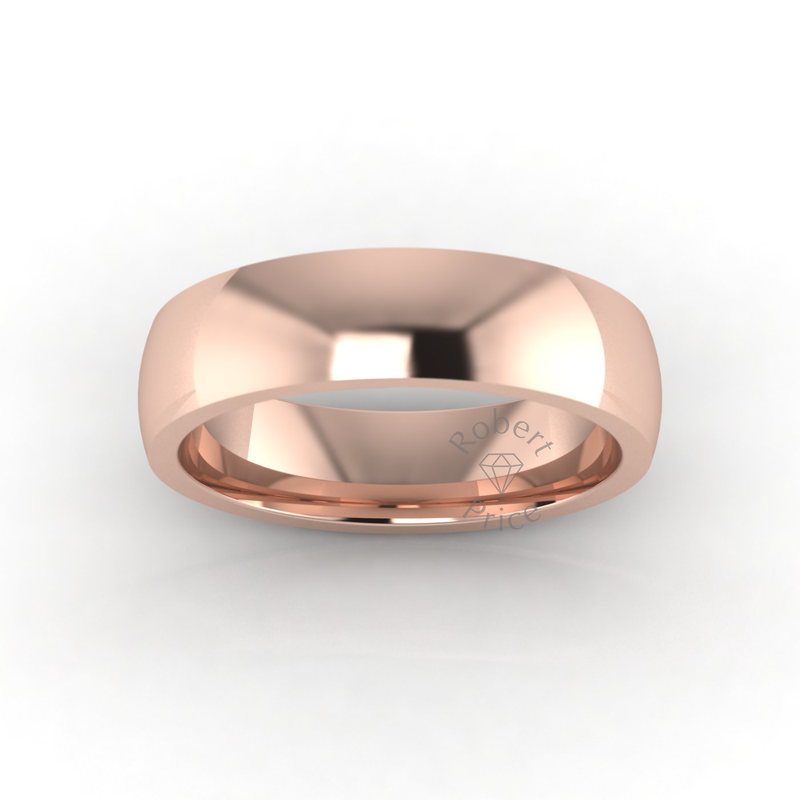 Classic Deluxe Wedding Ring in 18ct Rose Gold (6mm)
