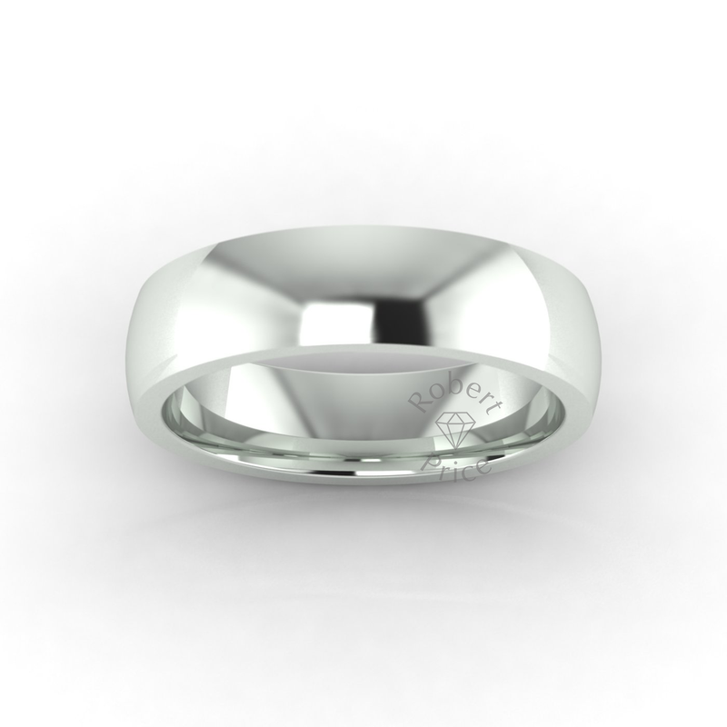 Classic Deluxe Wedding Ring in 9ct White Gold (6mm)