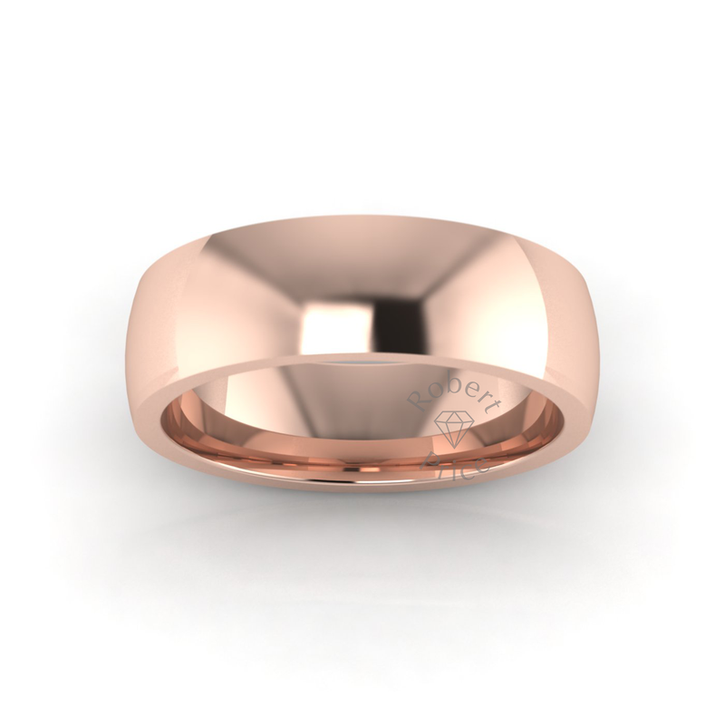 Classic Deluxe Wedding Ring in 18ct Rose Gold (7mm)