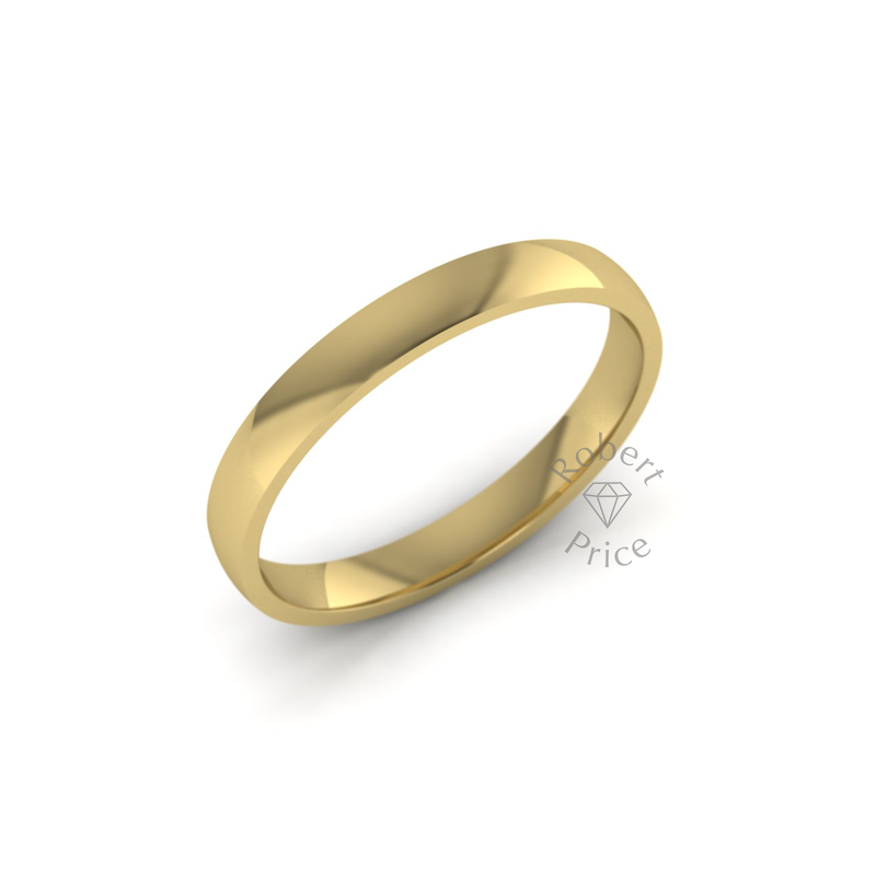 Classic Standard Wedding Ring in 9ct Yellow Gold (3mm)