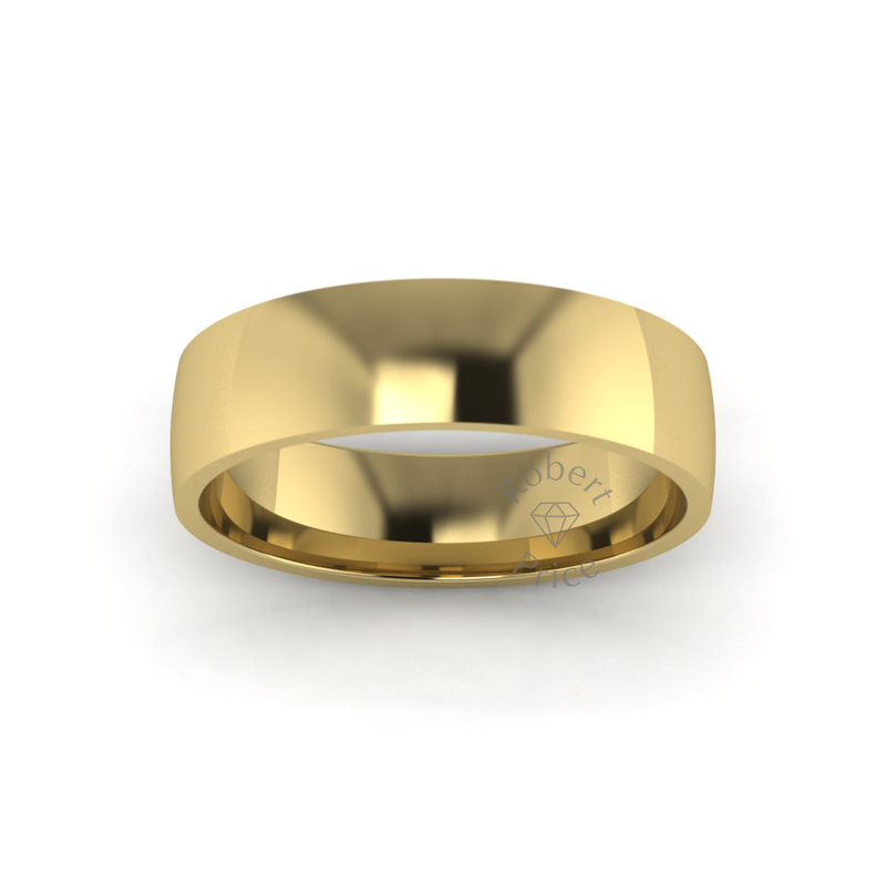 Classic Standard Wedding Ring in 9ct Yellow Gold (6mm)