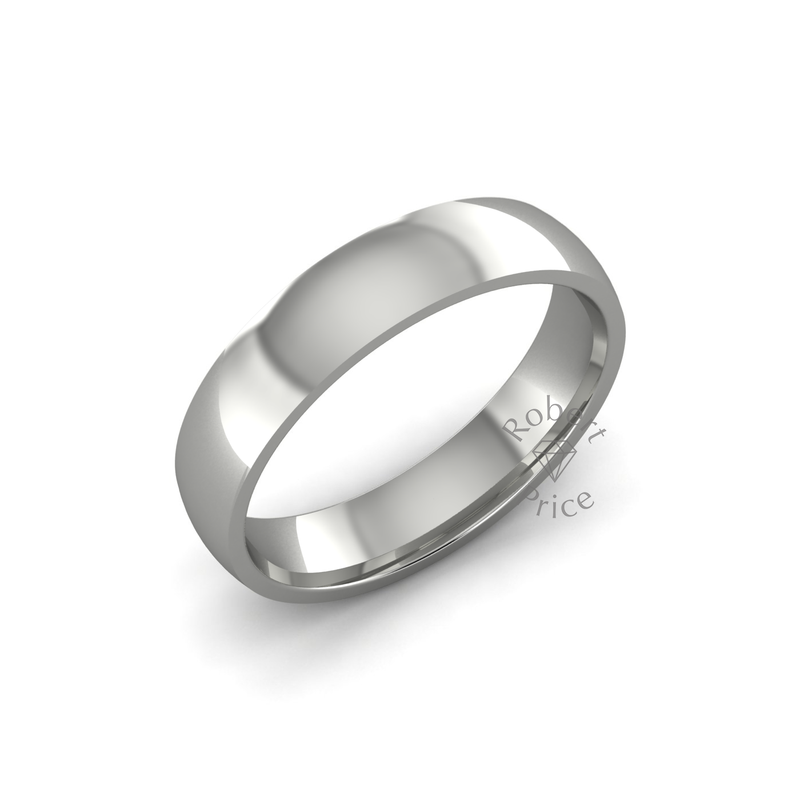 Classic Heavy Wedding Ring in 18ct White Gold (5mm)