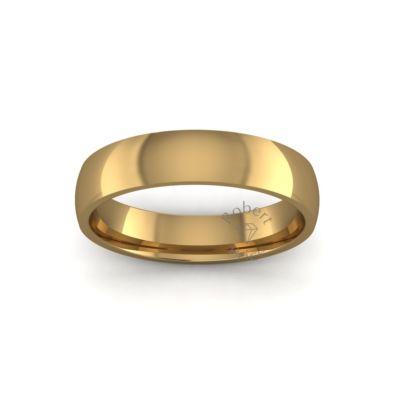 Classic Heavy Wedding Ring in 18ct Yellow Gold (5mm)