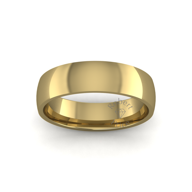 Classic Heavy Wedding Ring in 9ct Yellow Gold (6mm)