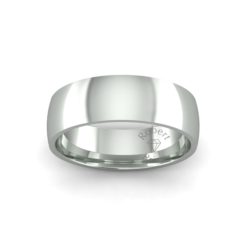 Classic Heavy Wedding Ring in 9ct White Gold (7mm)