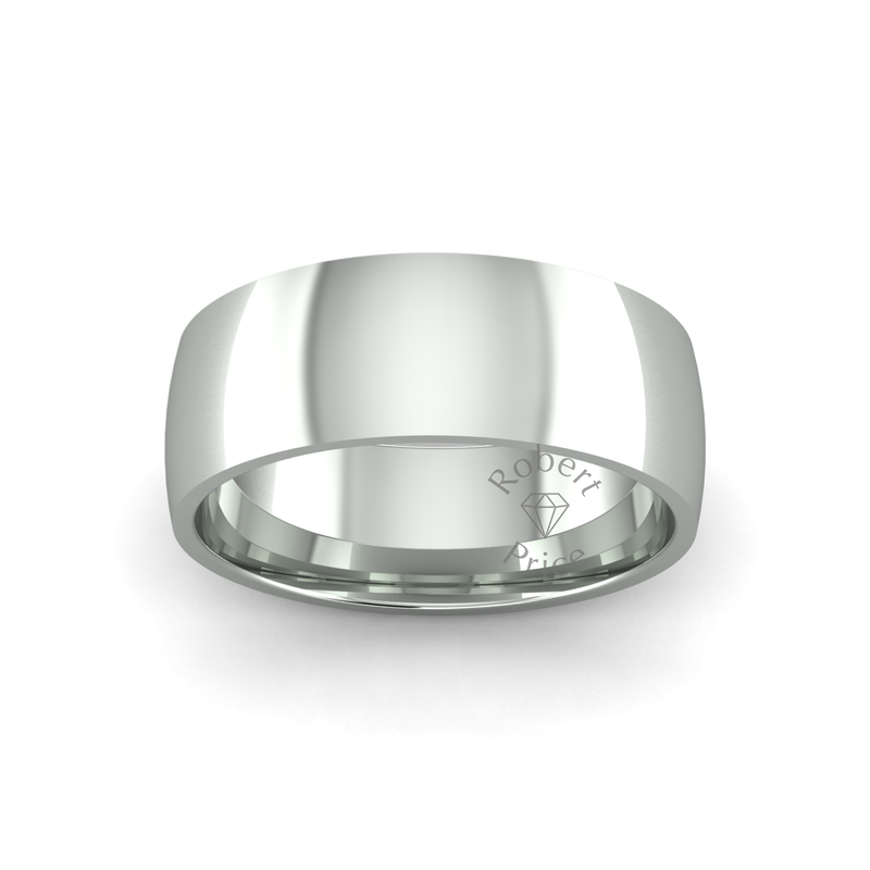 Classic Heavy Wedding Ring in 9ct White Gold (8mm)