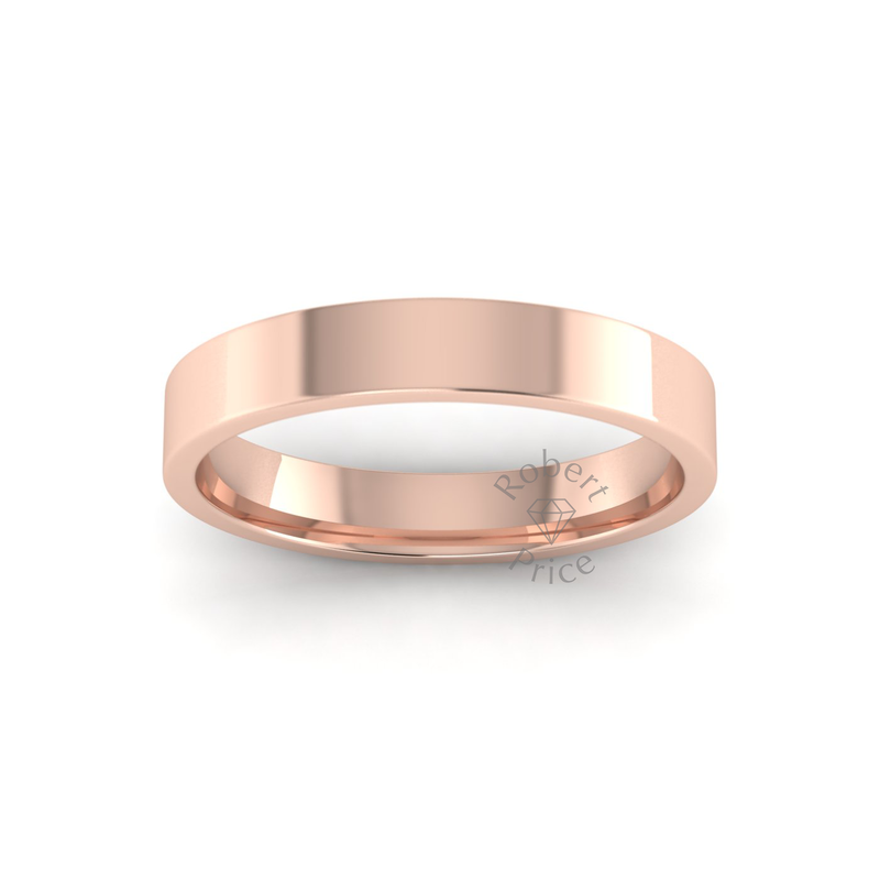 Flat Court Standard Wedding Ring in 18ct Rose Gold (4mm)