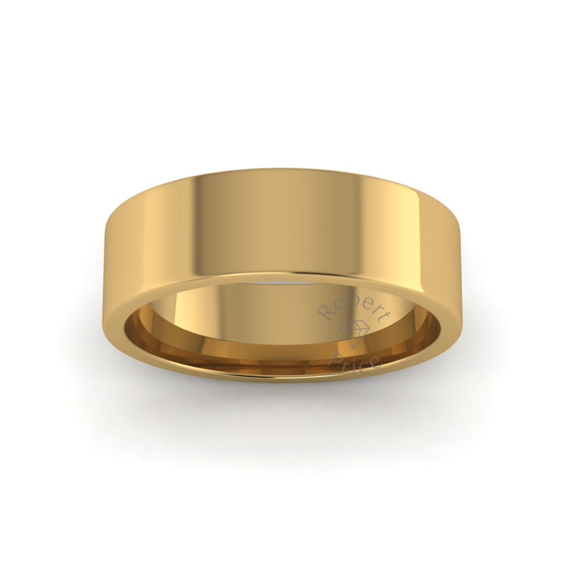 Flat Court Standard Wedding Ring in 18ct Yellow Gold (7mm)