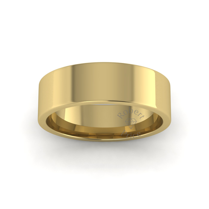 Flat Court Standard Wedding Ring in 9ct Yellow Gold (7mm)