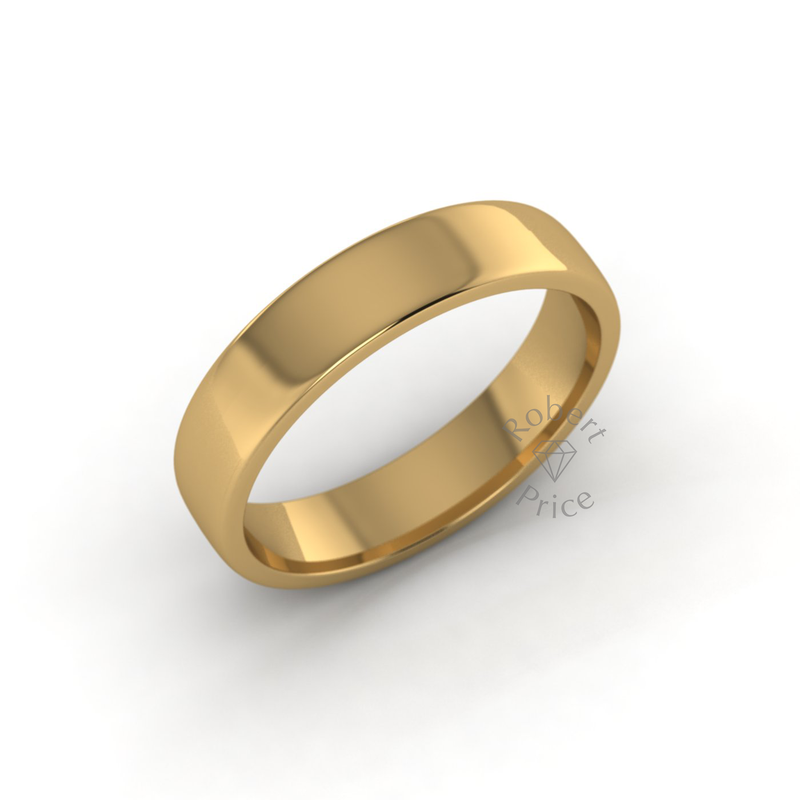 Soft Court Standard Wedding Ring in 18ct Yellow Gold (5mm)