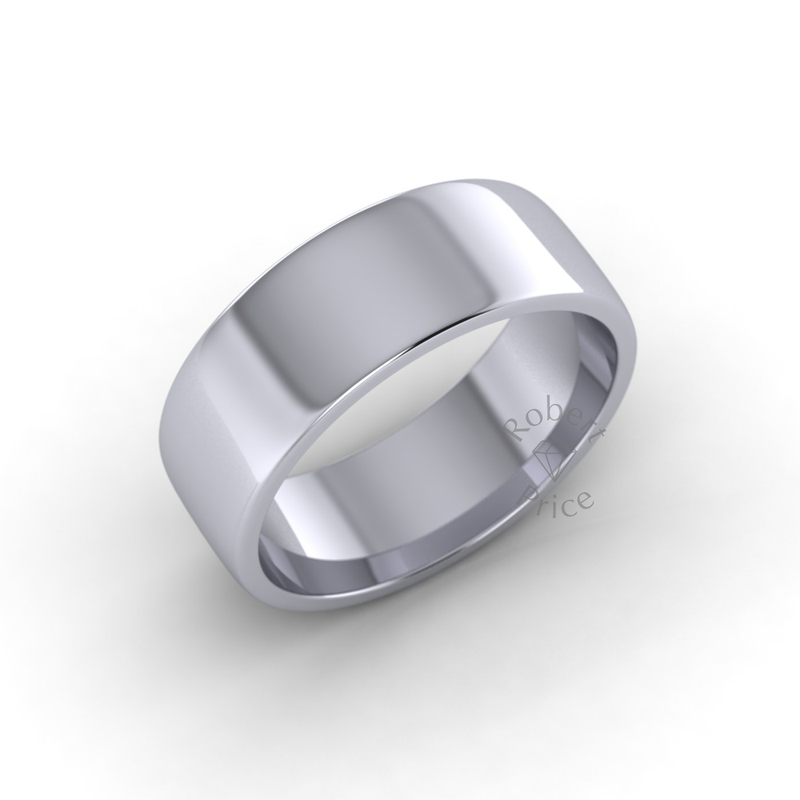 Soft Court Standard Wedding Ring in Platinum (8mm)