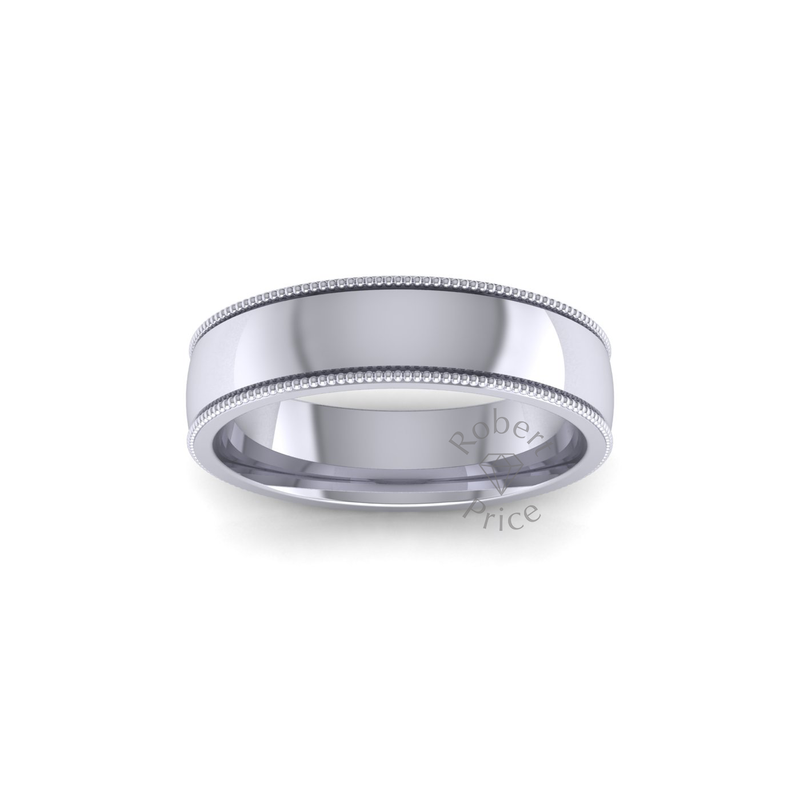 Millgrain Wedding Ring in Platinum (5mm)