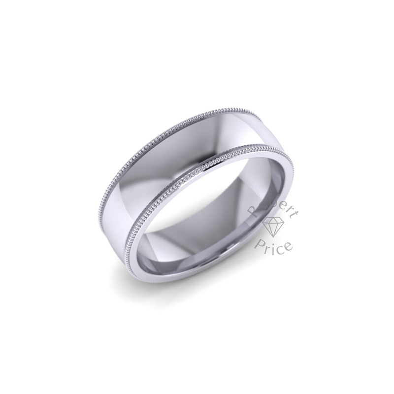 Millgrain Wedding Ring in Platinum (6mm)