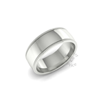 Millgrain Wedding Ring in 18ct White Gold (7mm)