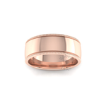 Millgrain Wedding Ring in 18ct Rose Gold (7mm)