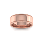 Millgrain Wedding Ring in 9ct Rose Gold (7mm)