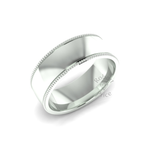 Millgrain Wedding Ring in 9ct White Gold (8mm)