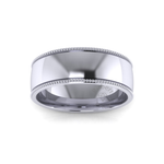 Millgrain Wedding Ring in Platinum (8mm)