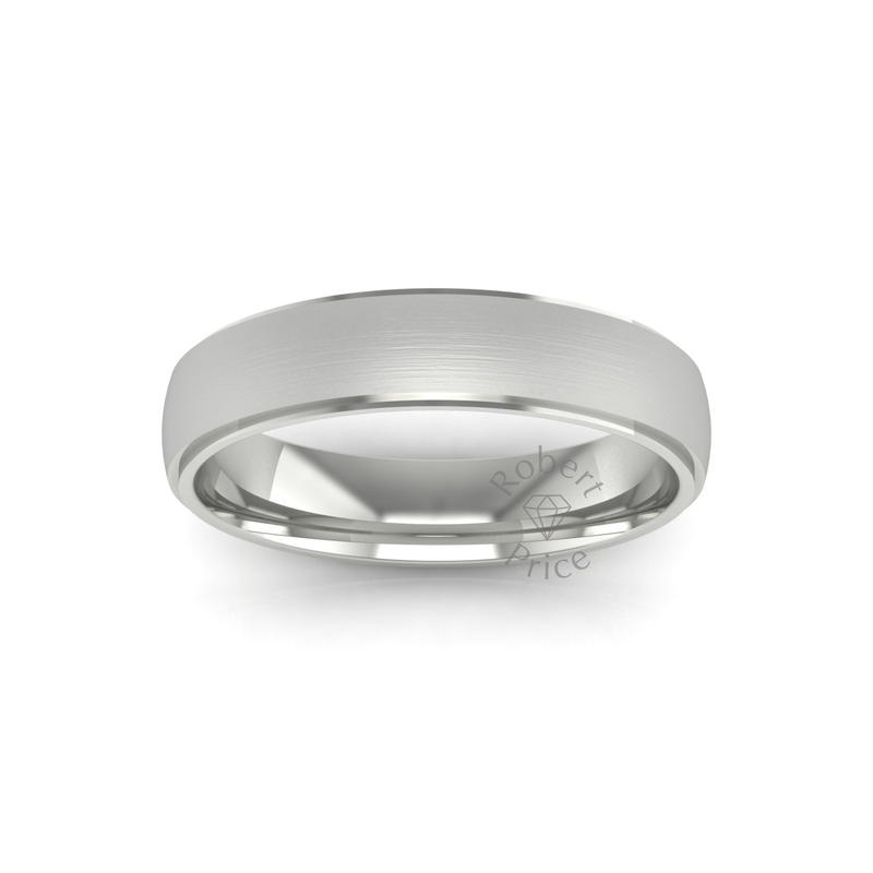 Two Tone Wedding Ring in 18ct White Gold (5mm)