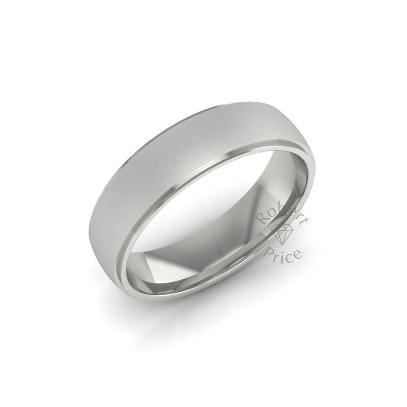 Two Tone Wedding Ring in 18ct White Gold (6mm)