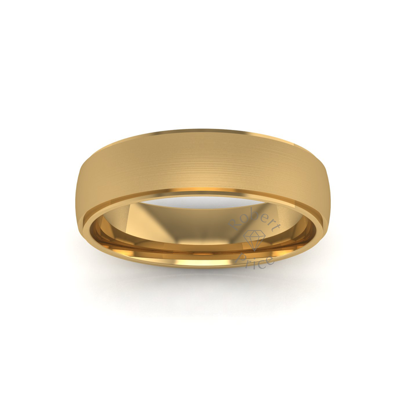 Two Tone Wedding Ring in 18ct Yellow Gold (6mm)