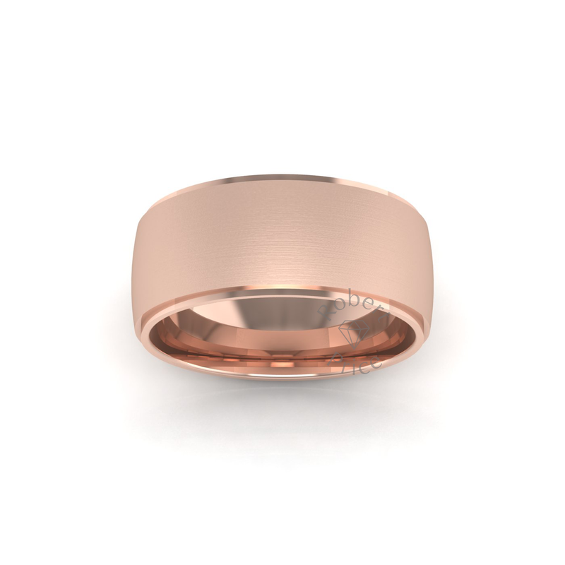 Two Tone Wedding Ring in 18ct Rose Gold (8mm)