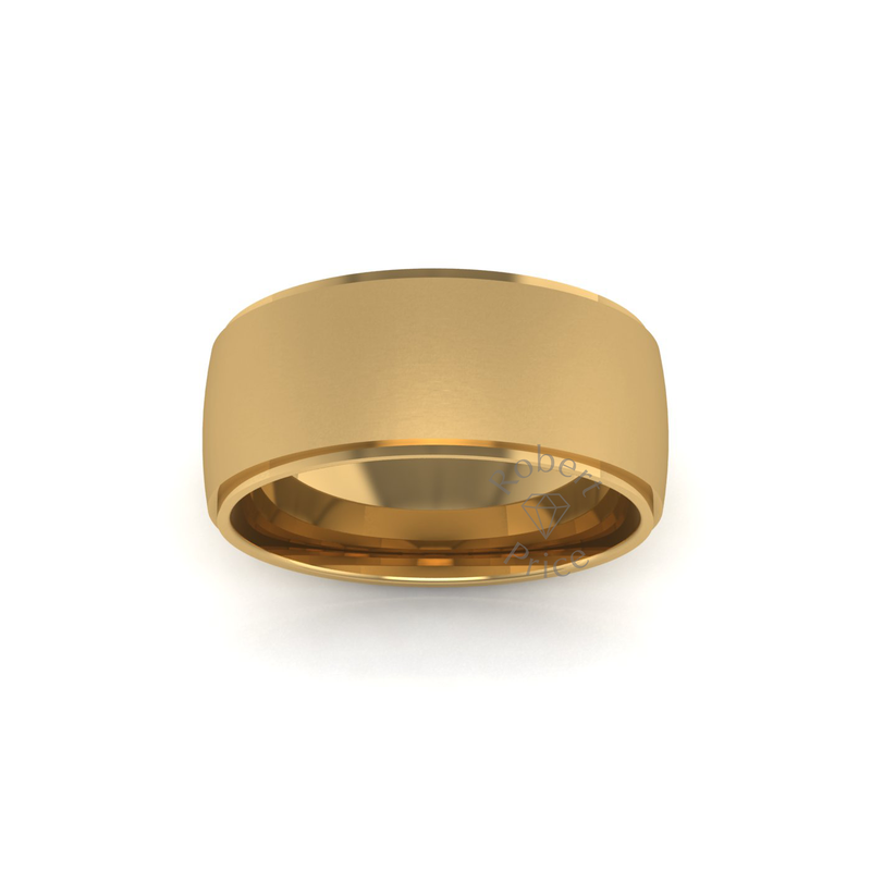 Two Tone Wedding Ring in 18ct Yellow Gold (8mm)