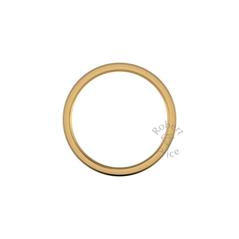 Two Tone Wedding Ring in 18ct Yellow Gold (8mm)