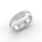 Two Tone Grooved Wedding Ring in 9ct White Gold (6mm)