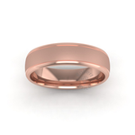 Two Tone Grooved Wedding Ring in 9ct Rose Gold (6mm)