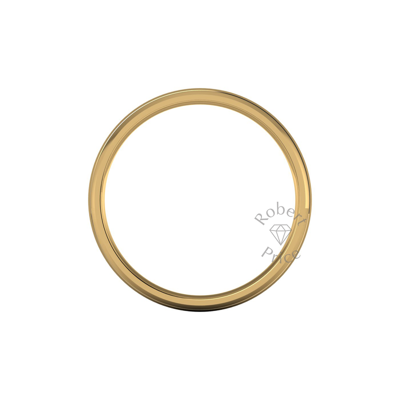 Two Tone Grooved Wedding Ring in 18ct Yellow Gold (6mm)
