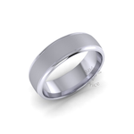 Two Tone Grooved Wedding Ring in Platinum (7mm)
