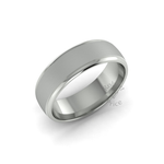 Two Tone Grooved Wedding Ring in 9ct White Gold (7mm)