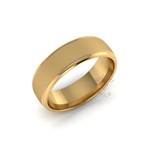 Two Tone Grooved Wedding Ring in 18ct Yellow Gold (7mm)