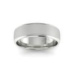 Two Tone Grooved Wedding Ring in 18ct White Gold (7mm)