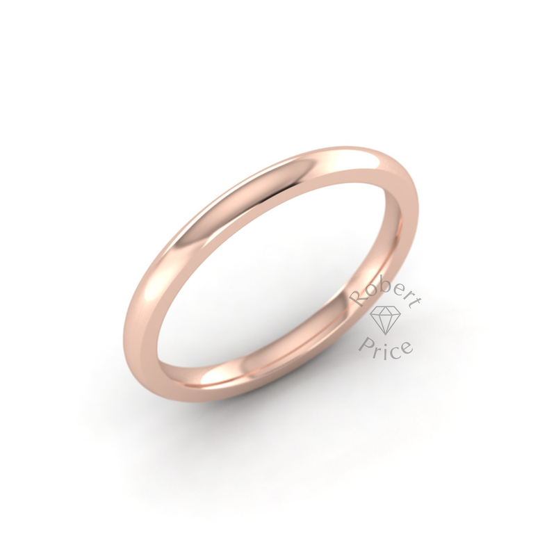 Classic Deluxe Wedding Ring in 18ct Rose Gold (2mm)