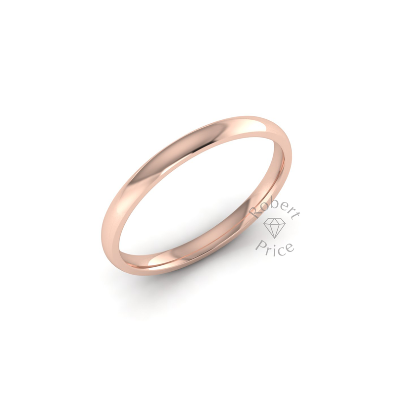 Classic Standard Wedding Ring in 18ct Rose Gold (2mm)