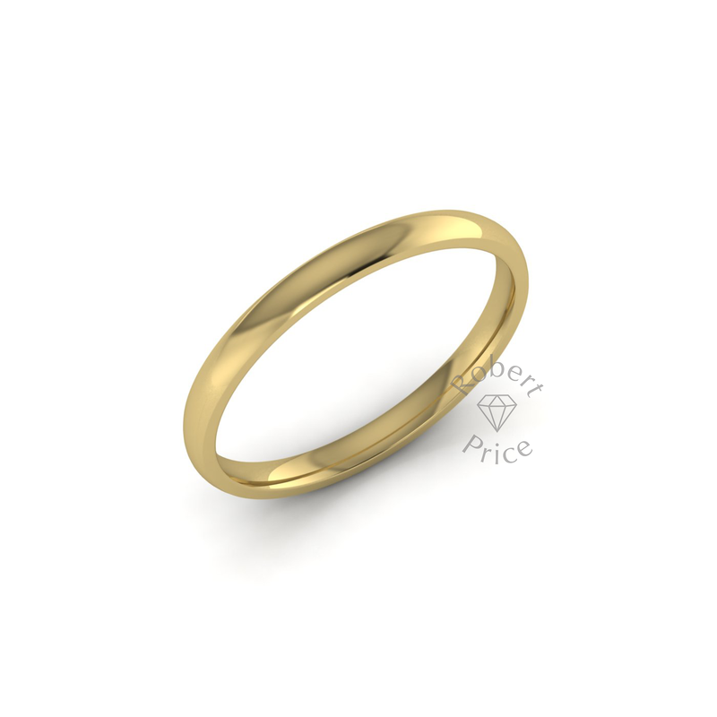 Classic Standard Wedding Ring in 9ct Yellow Gold (2mm)