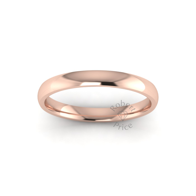 Classic Standard Wedding Ring in 18ct Rose Gold (2.5mm)