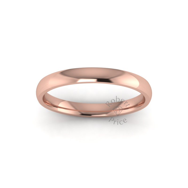 Classic Standard Wedding Ring in 9ct Rose Gold (2.5mm)